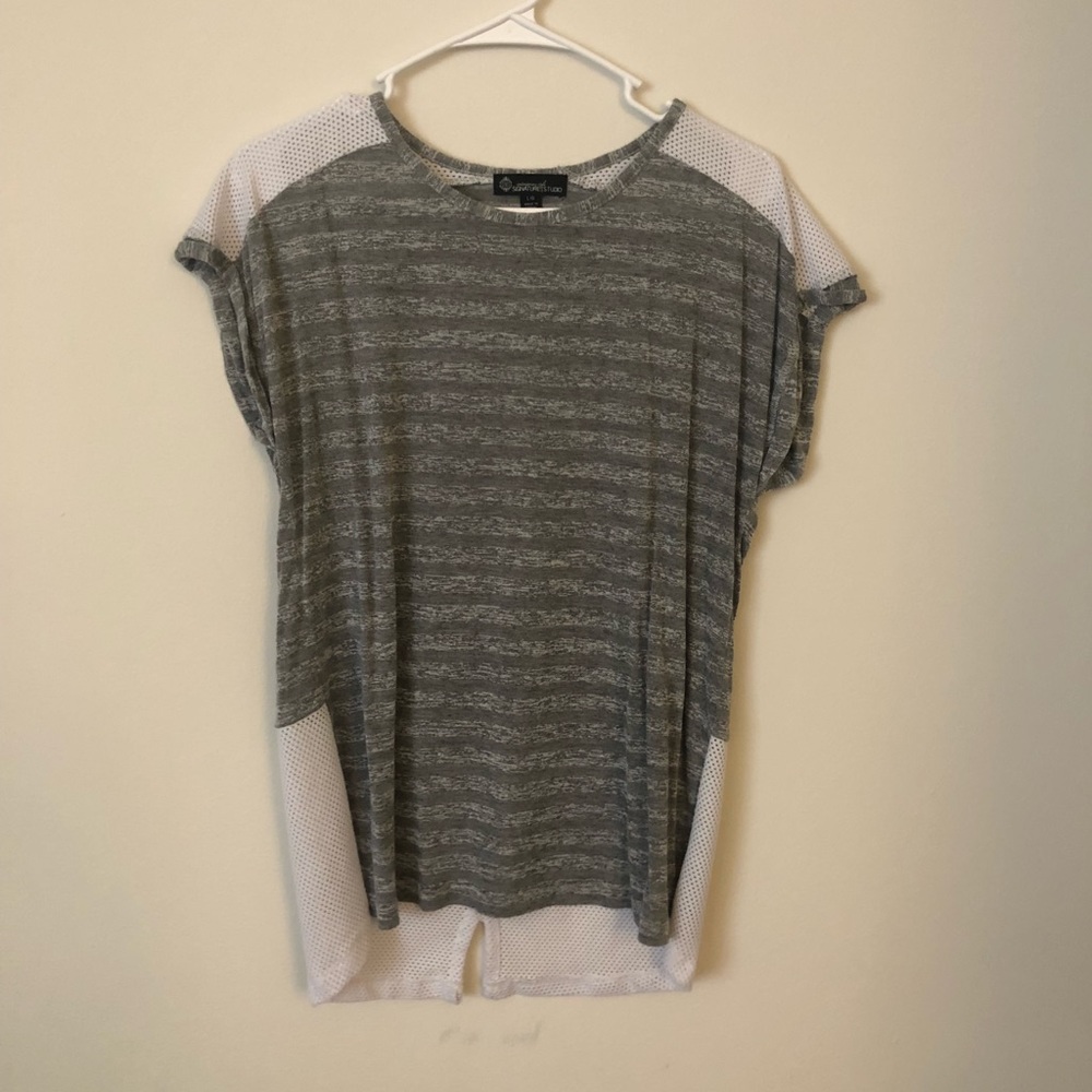 Grey striped t shirt